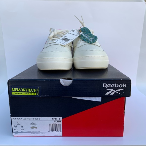Reebok CLUB MEMT BOLD 2 MEMORY TECH GX0318 Tennis Sneakers Women FTWwhite Sz 11 - Picture 14 of 15
